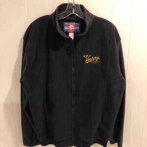 Victory Embroidered Black Fleece Jacket - Men's Full-Zip